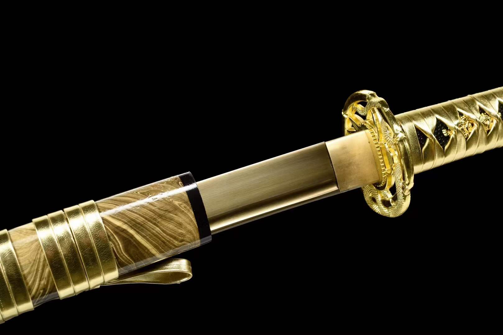 boxkatana Hand Forged Japanese Samurai Katana Golden Snake High Manganese Steel Hand grinding