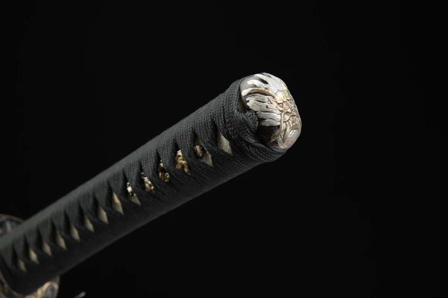 boxkatana Hand Forged Japanese Samurai Katana Green Dragon Blade Plate Pattern Steel Blue