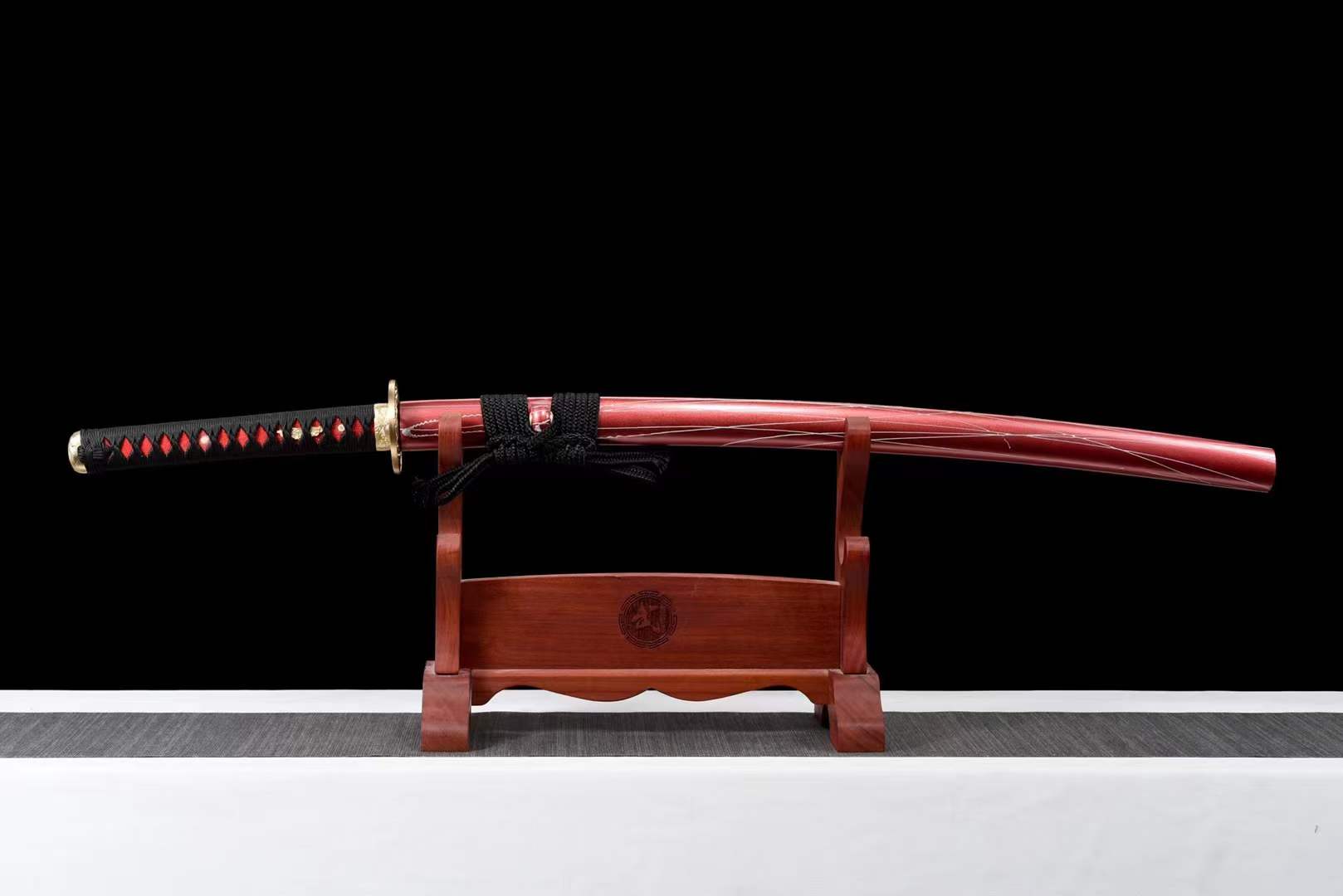 boxkatana Hand Forged Japanese Samurai Katana Naraka：Bladepoint Pattern Steel Blade baking blue