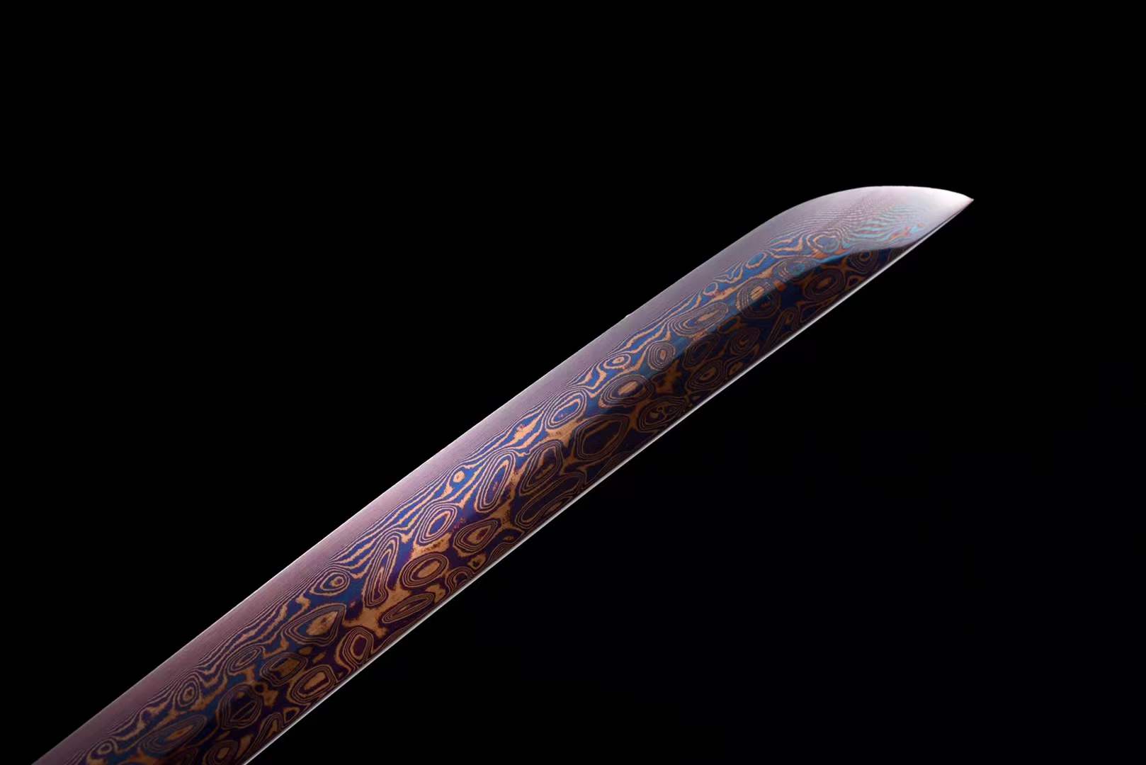 boxkatana Hand Forged Japanese Samurai Katana Night Spectre Damascus Steel Blue blade