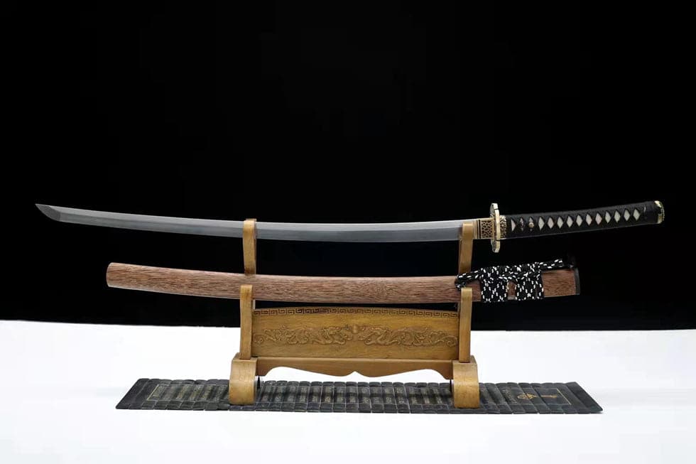 boxkatana Hand Forged Japanese Samurai Katana Qi Gan Pattern Steel Wooden color