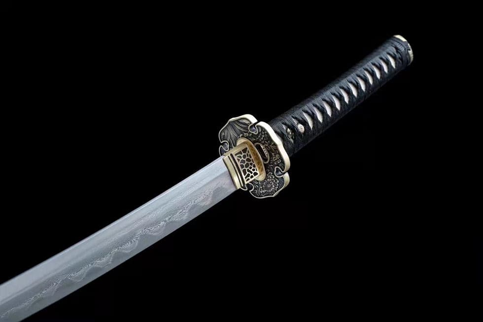 boxkatana Hand Forged Japanese Samurai Katana Qi Gan Pattern Steel Wooden color