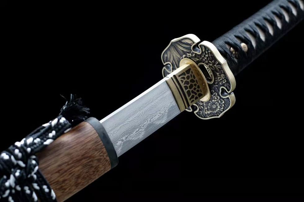 boxkatana Hand Forged Japanese Samurai Katana Qi Gan Pattern Steel Wooden color