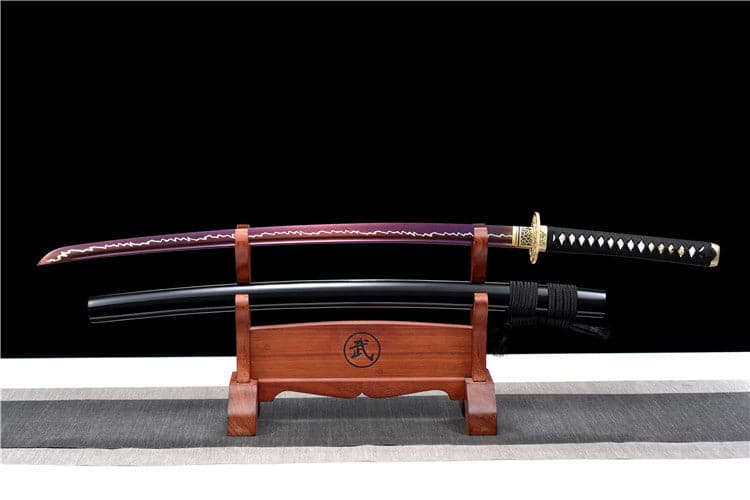boxkatana Hand Forged Japanese Samurai Katana Rose High Manganese Steel Purple Blade