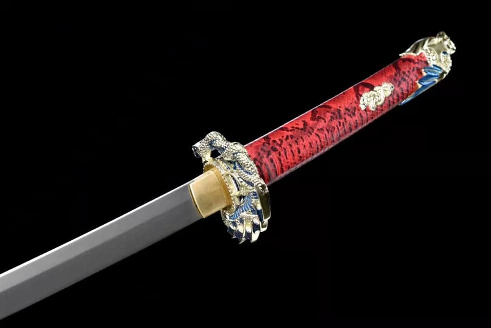 boxkatana Hand Forged Japanese Samurai Katana Silver Dragon Knight High-performance Manganese Steel