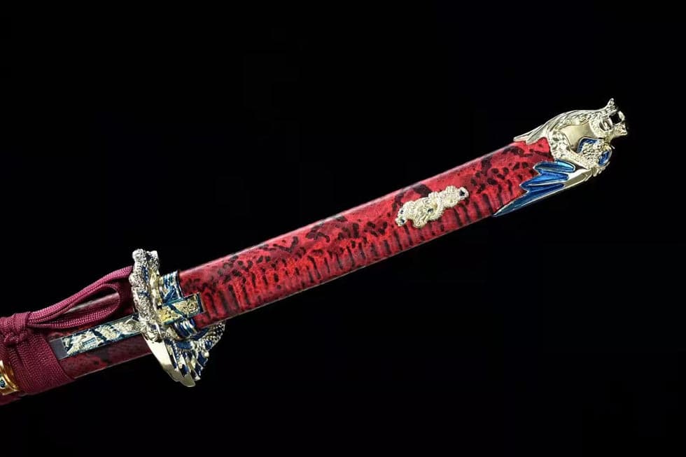 boxkatana Hand Forged Japanese Samurai Katana Silver Dragon Knight High-performance Manganese Steel