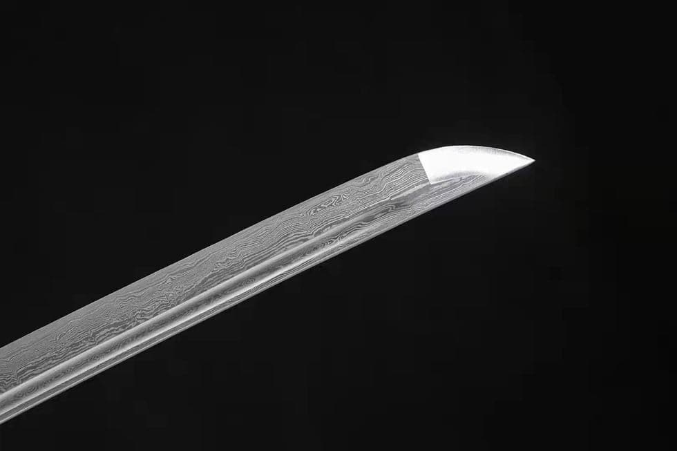 boxkatana Hand Forged Japanese Samurai Katana Silver Tiger Pattern Steel Full Tang