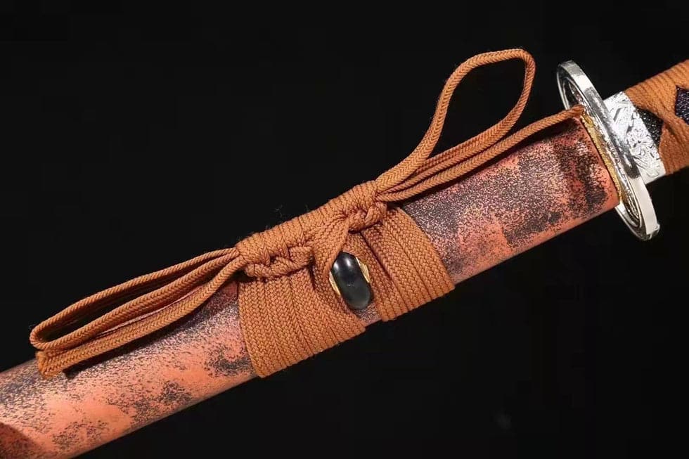 boxkatana Hand Forged Japanese Samurai Katana Silver Tiger Pattern Steel Full Tang