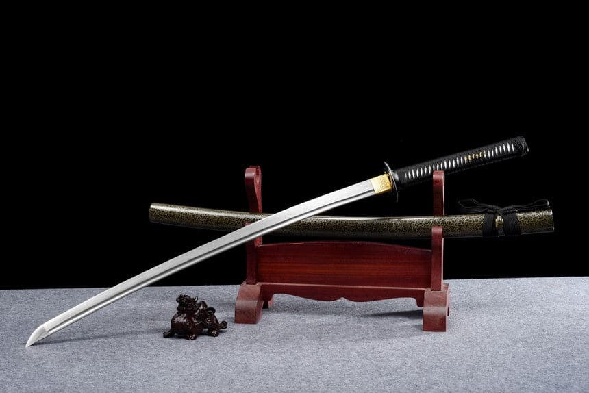 boxkatana Hand Forged Japanese Samurai Katana Silver Wheel Damascus Steel Full Tang