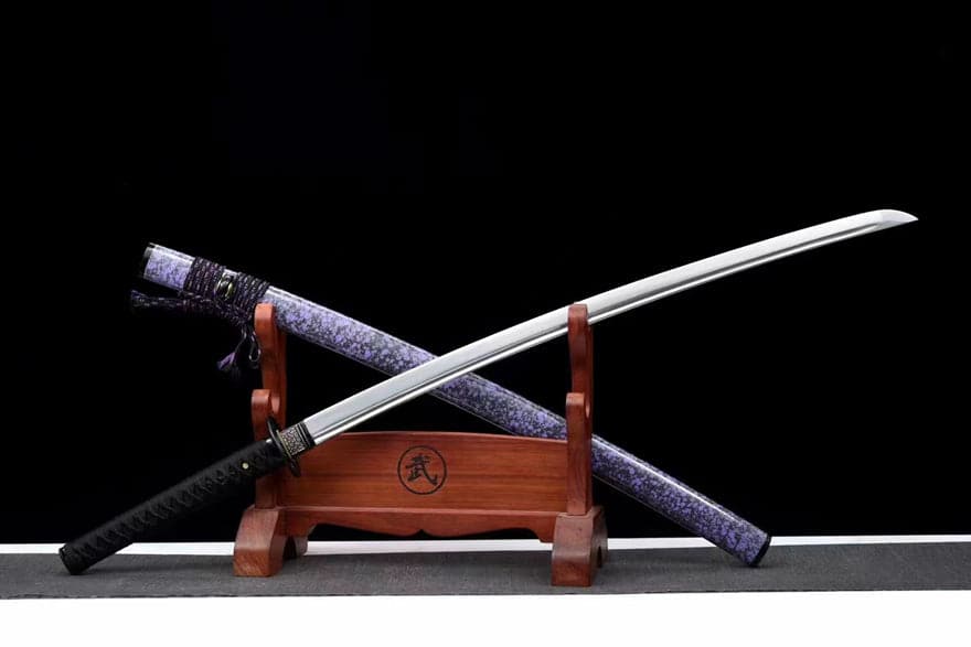 boxkatana Hand Forged Japanese Samurai Katana Violet 9260 Spring Steel Full Tang