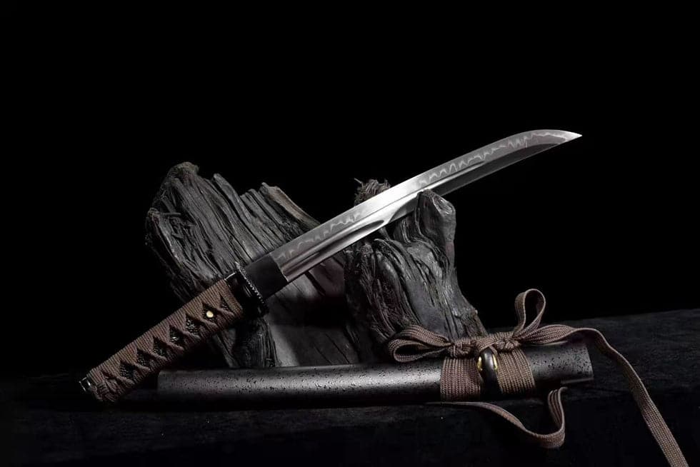 boxkatana Hand Forged Japanese Tanto Asura Short knife T10 Carbon steel Turns the soil to burn blade