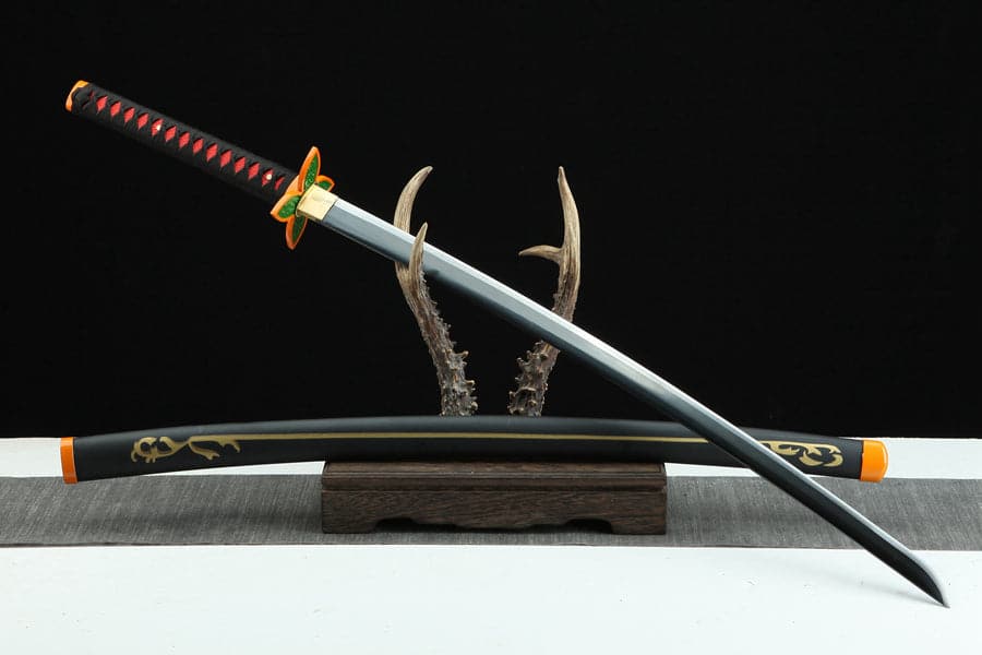 boxkatana Handmade Anime Demon Slayer Tanjiro Nichirin 3rd Generation Sword 1045 High Carbon Steel Black