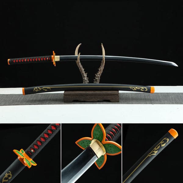 boxkatana Handmade Anime Demon Slayer Tanjiro Nichirin 3rd Generation Sword Reaper Edition1045 High Carbon Steel Black