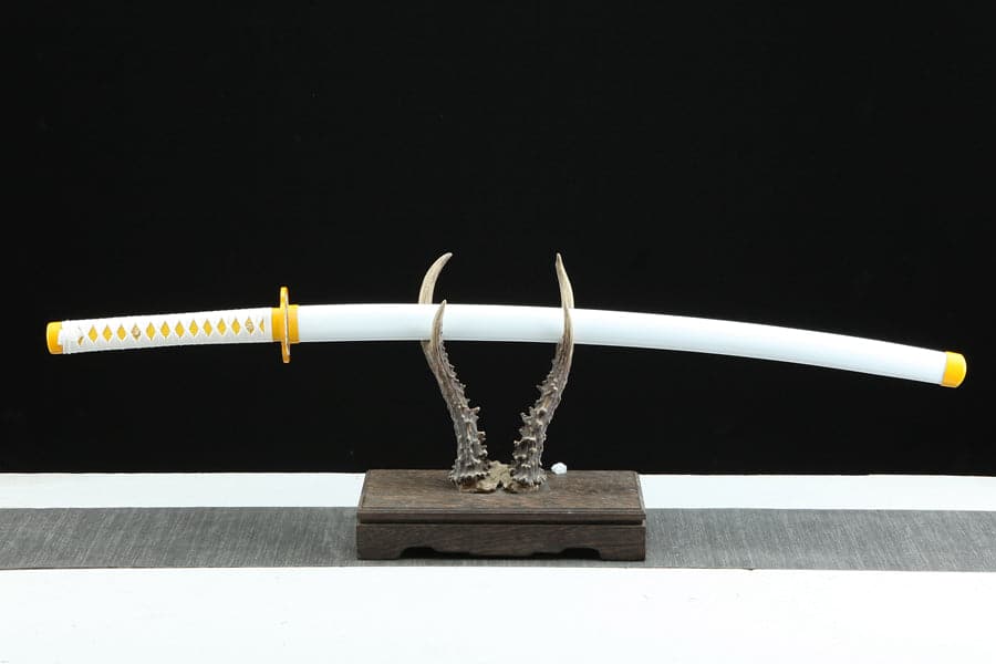 boxkatana Handmade Anime Katana Demon Slayer Zenitsu Agatsuma Sword 1045 High Carbon Steel Blade