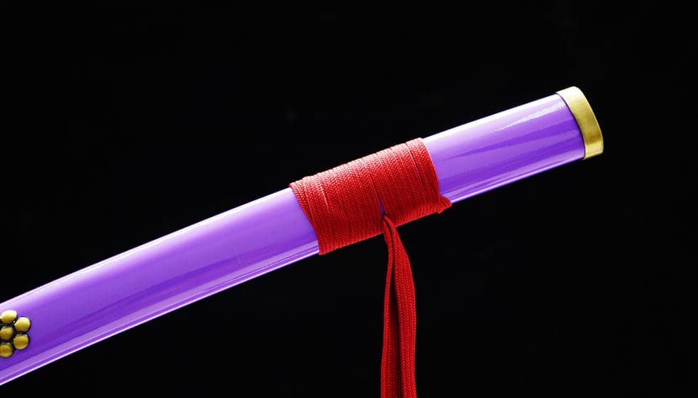 boxkatana Handmade Anime Katana One Piece Roronoa Zoro's Enma Sword 1045 High Carbon Steel White blade Purple