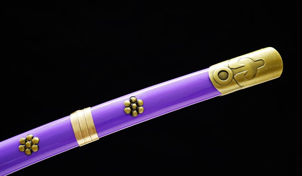 boxkatana Handmade Anime Katana One Piece Roronoa Zoro's Enma Sword 1045 High Carbon Steel White blade Purple
