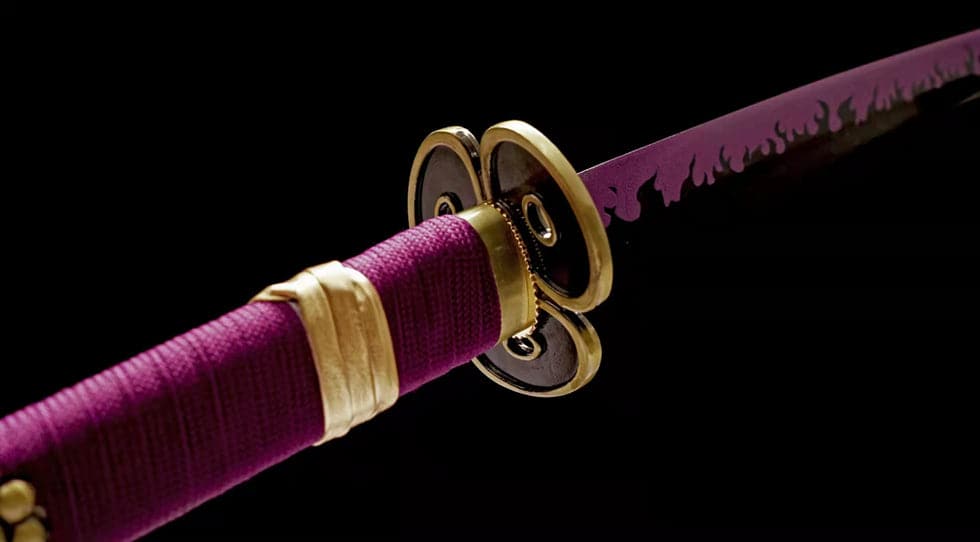 boxkatana Handmade Anime Katana One Piece Roronoa Zoro's Enma Sword Purple Blade 1045 High Carbon Steel Purple