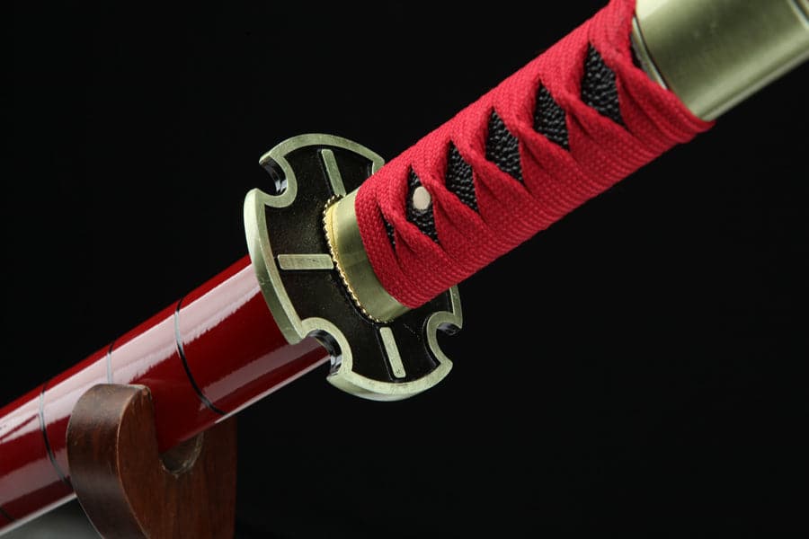 boxkatana Handmade Anime Katana One Piece Roronoa Zoro Sandai Kitetsu Sword 1045 High Carbon Steel Red