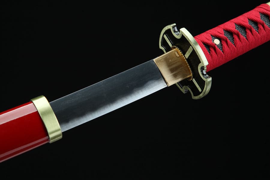 boxkatana Handmade Anime Katana One Piece Roronoa Zoro Sandai Kitetsu Sword 1045 High Carbon Steel Red