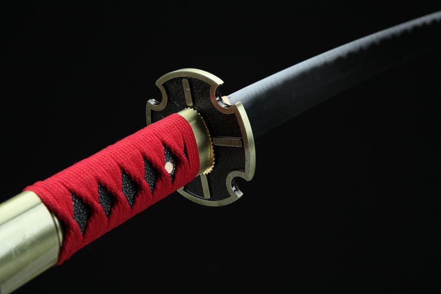 boxkatana Handmade Anime Katana One Piece Roronoa Zoro Sandai Kitetsu Sword 1045 High Carbon Steel Red