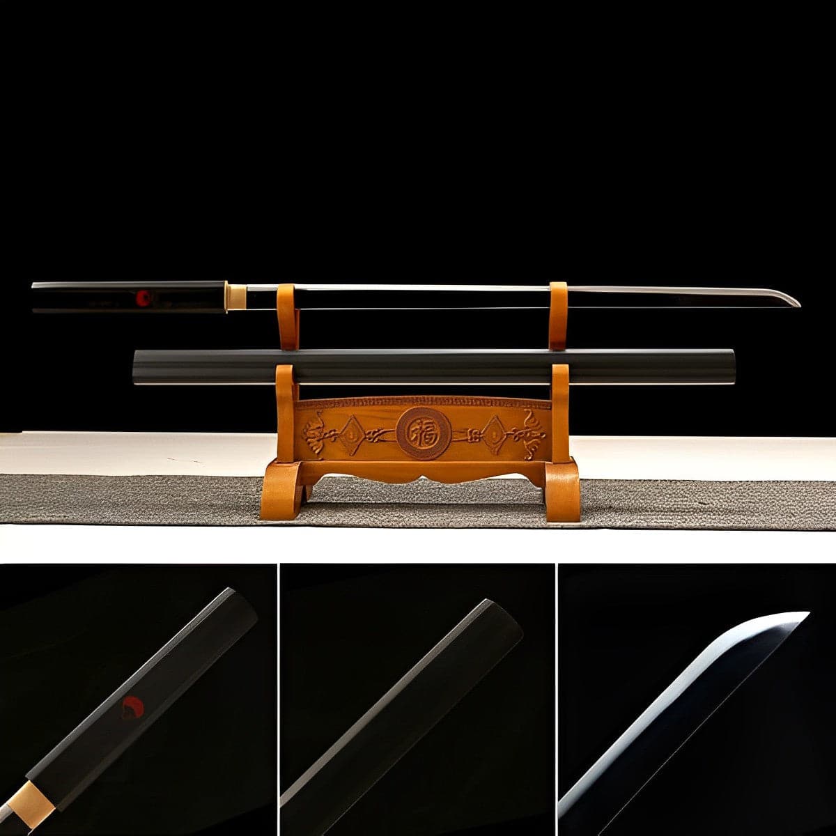 boxkatana Black Handmade Anime NARUTO Sasuke Kusanagi-No-Tsurugi Sword Shirasaya Ninja Sword Spring Steel WhiteBlade