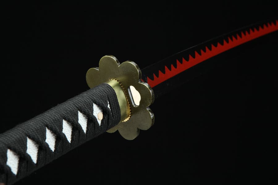boxkatana Handmade Anime One Piece Roronoa Zoro's Shusui Katana Sword 1045 High Carbon Steel Red Black Blade