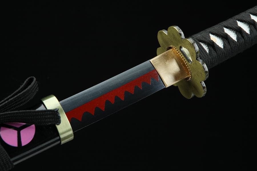 boxkatana Handmade Anime One Piece Roronoa Zoro's Shusui Katana Sword 1045 High Carbon Steel Red Black Blade