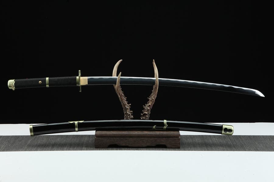 boxkatana Handmade Anime One Piece Roronoa Zoro's Yubashiri Sword 1045 High Carbon Steel Black