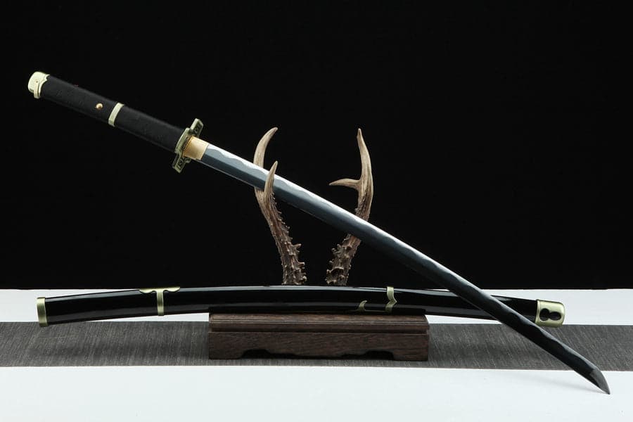 boxkatana Handmade Anime One Piece Roronoa Zoro's Yubashiri Sword 1045 High Carbon Steel Black