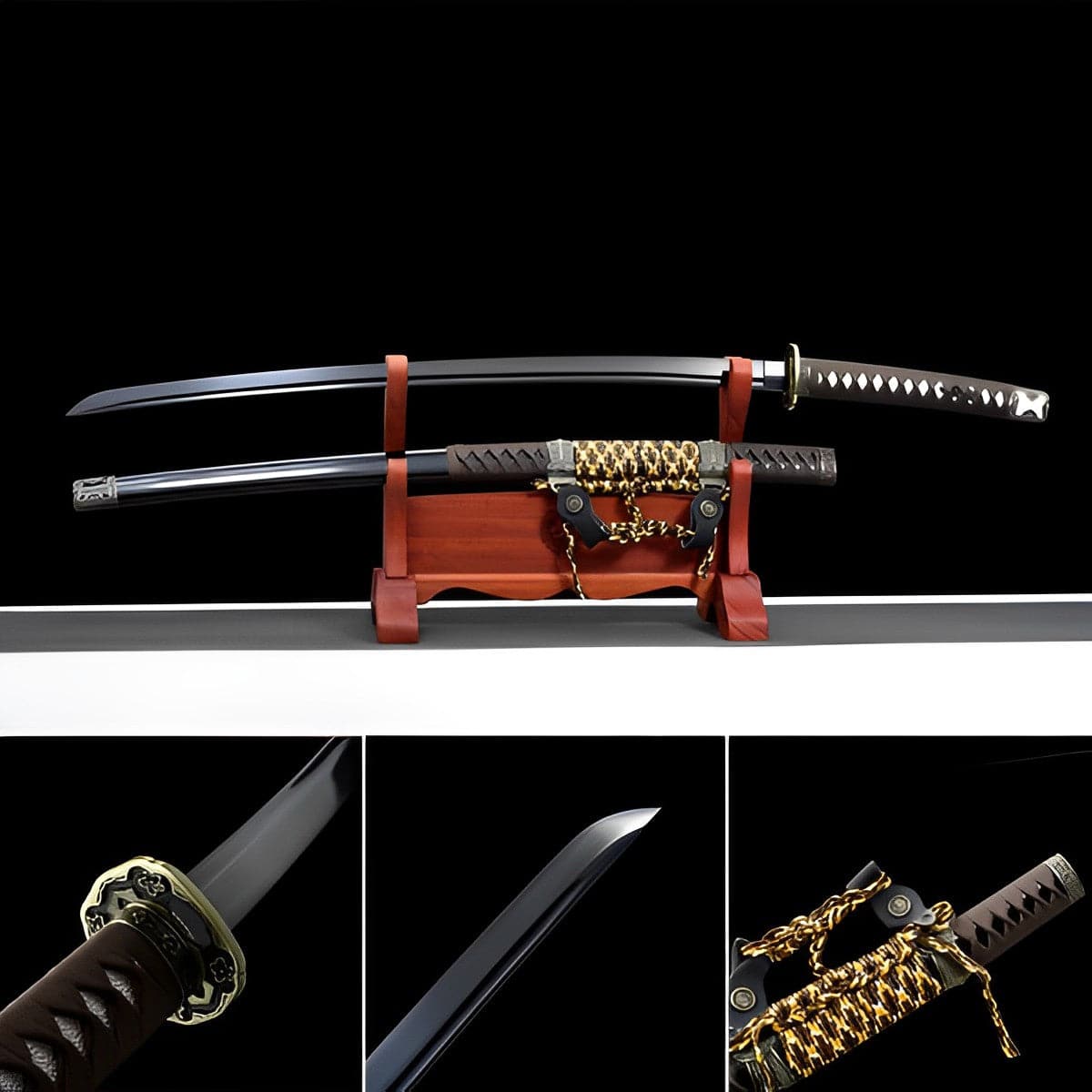 boxkatana Handmade Japanese Tachi Odachi Dark Shadow High Carbon Steel Blackened blades