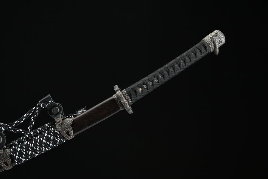 boxkatana Handmade Japanese Tachi Odachi Sakura Pattern Steel High Ebony