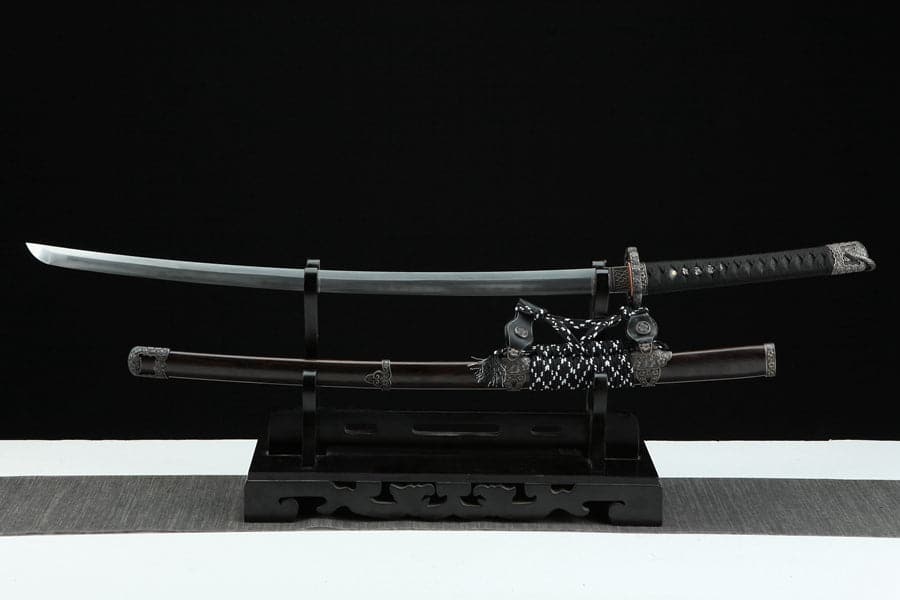 boxkatana Handmade Japanese Tachi Odachi Sakura Pattern Steel High Ebony