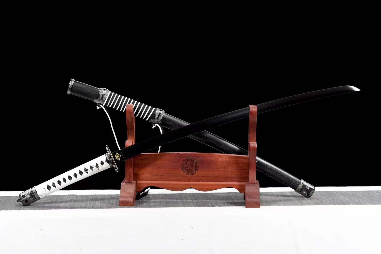 boxkatana Handmade Undead Cut Katana Sword, Sekiro: Shadows Die Twice Japanese Samurai Sword, Black Manganese Steel Blades, Full Tang