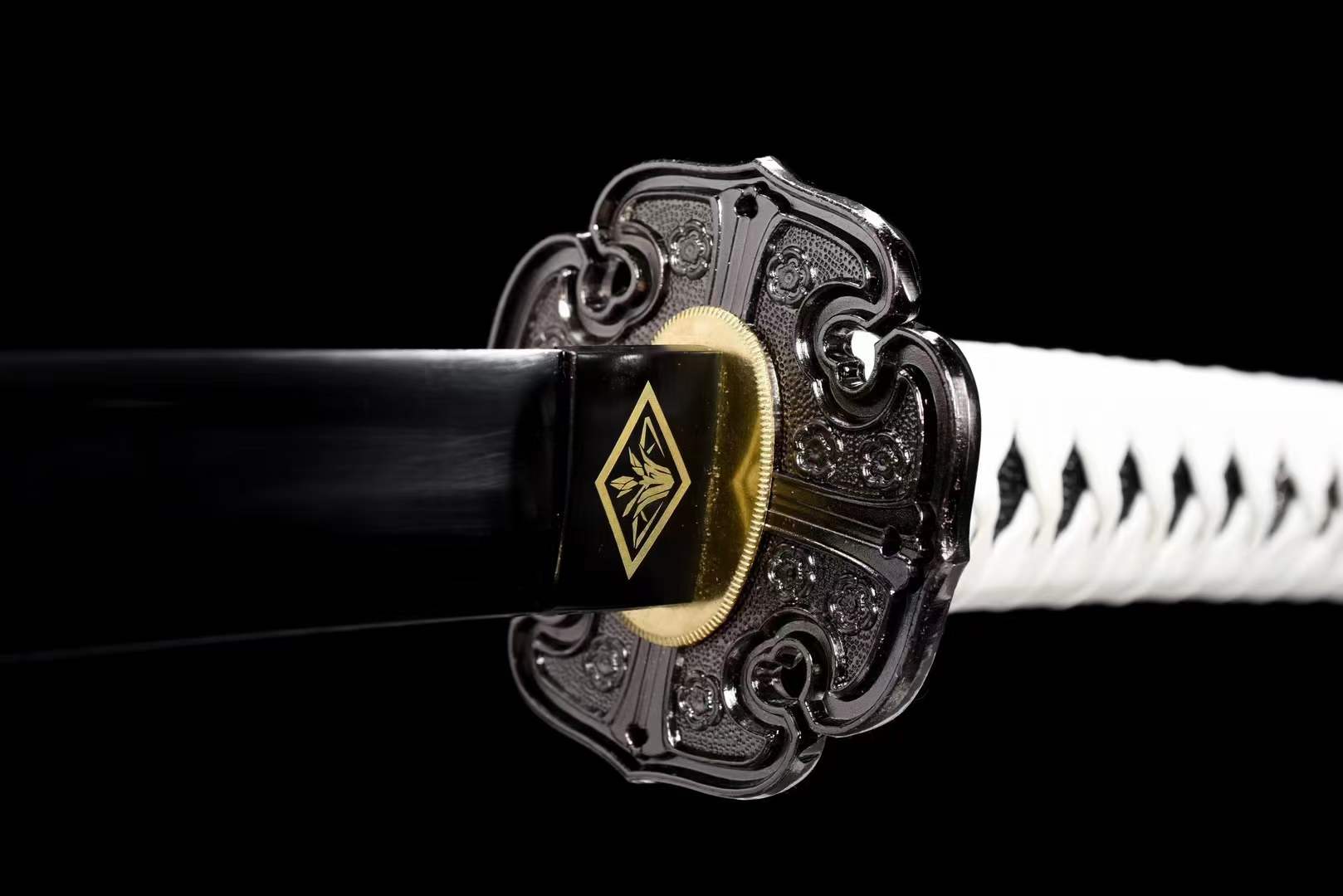 boxkatana Handmade Undead Cut Katana Sword, Sekiro: Shadows Die Twice Japanese Samurai Sword, Black Manganese Steel Blades, Full Tang