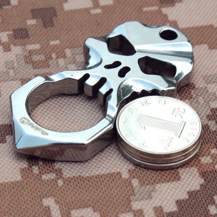 Skull 9R18MOV Stainless Steel Self Defense Keychain Tool - Cakra EDC Gadgets